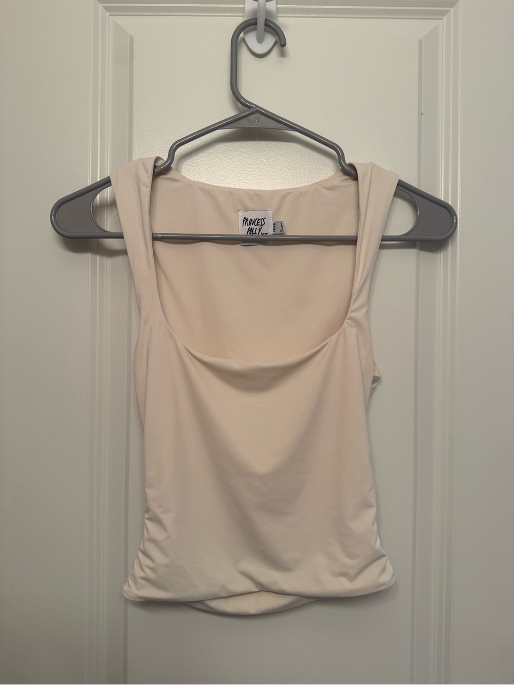Princess Polly Soft Cream Square-Neck Tank